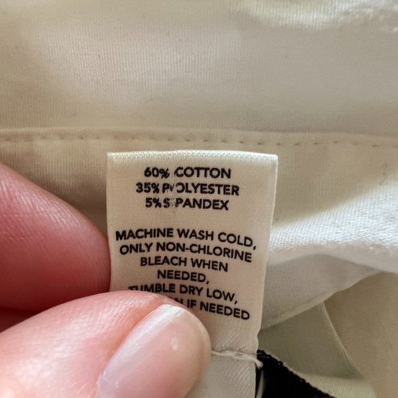 Loft White Button Down Front Ruffle Blouse - Size 10 - Picture 5 of 5